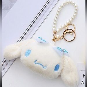 Sanrio Cinnamoroll Pearl Chain Cute Keychain Exquisite Bag Car Pendant